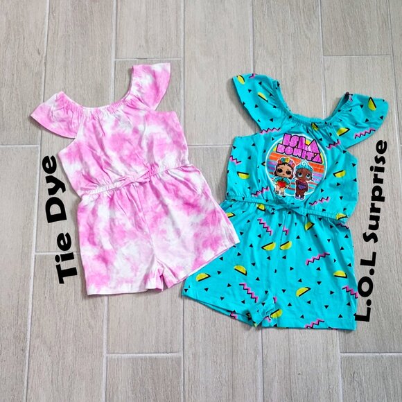 Girls Summer Pull-on Rompers NWOT Sizes 2T to 7/8 Pick any 2 Super cute prints - Picture 5 of 5